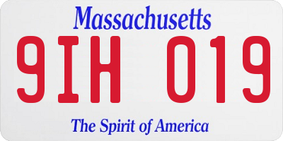 MA license plate 9IH019