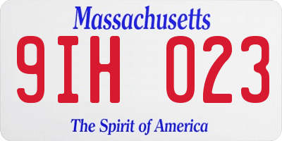 MA license plate 9IH023