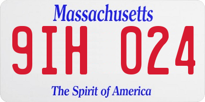 MA license plate 9IH024