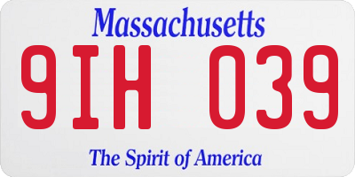 MA license plate 9IH039