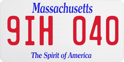 MA license plate 9IH040