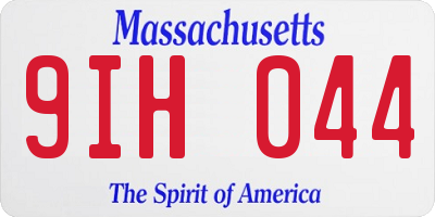 MA license plate 9IH044