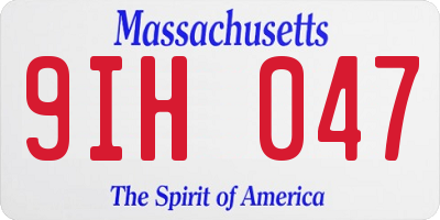 MA license plate 9IH047