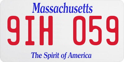 MA license plate 9IH059