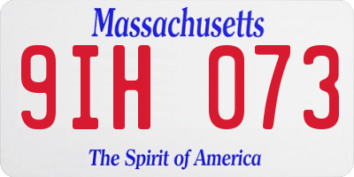 MA license plate 9IH073