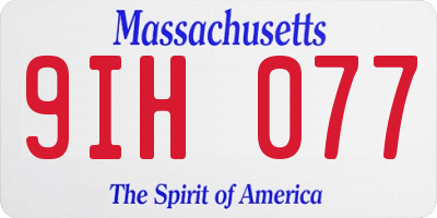 MA license plate 9IH077
