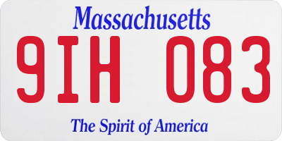 MA license plate 9IH083