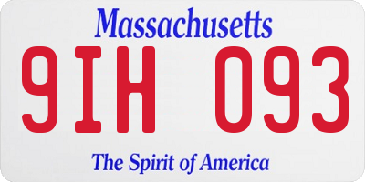 MA license plate 9IH093