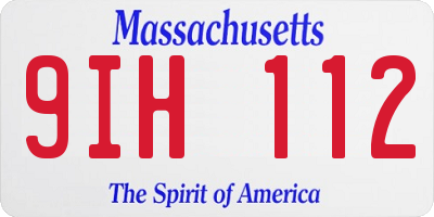 MA license plate 9IH112