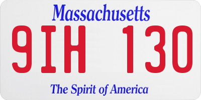 MA license plate 9IH130