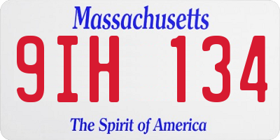 MA license plate 9IH134