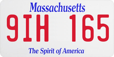 MA license plate 9IH165