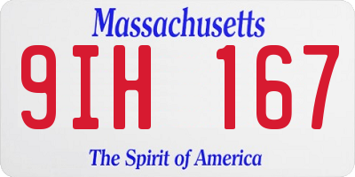 MA license plate 9IH167