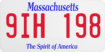 MA license plate 9IH198