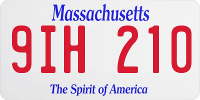 MA license plate 9IH210