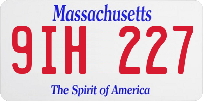 MA license plate 9IH227