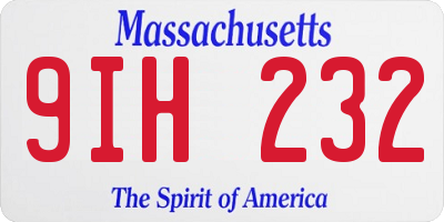 MA license plate 9IH232