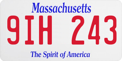 MA license plate 9IH243