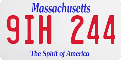 MA license plate 9IH244