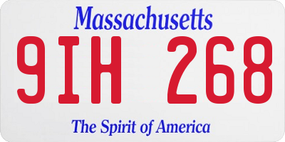 MA license plate 9IH268