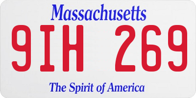 MA license plate 9IH269