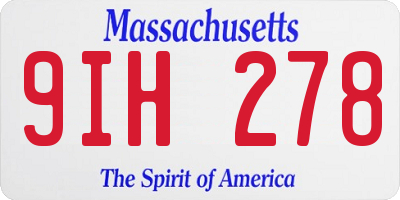 MA license plate 9IH278