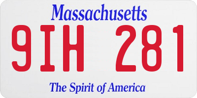 MA license plate 9IH281