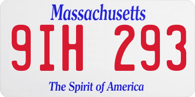 MA license plate 9IH293