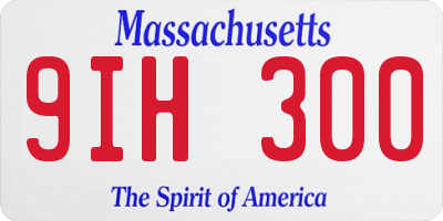 MA license plate 9IH300