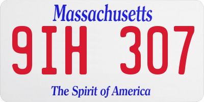 MA license plate 9IH307