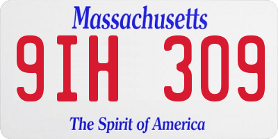 MA license plate 9IH309