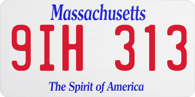 MA license plate 9IH313