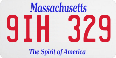 MA license plate 9IH329