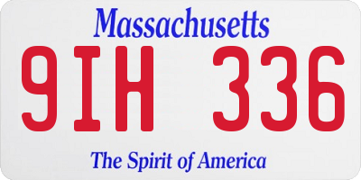 MA license plate 9IH336