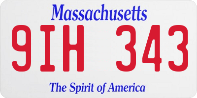 MA license plate 9IH343