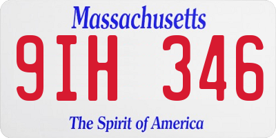 MA license plate 9IH346