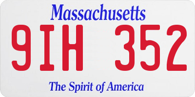 MA license plate 9IH352