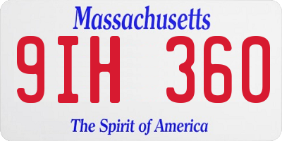 MA license plate 9IH360