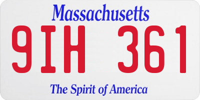 MA license plate 9IH361