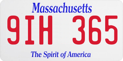 MA license plate 9IH365