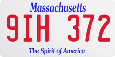 MA license plate 9IH372