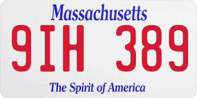 MA license plate 9IH389