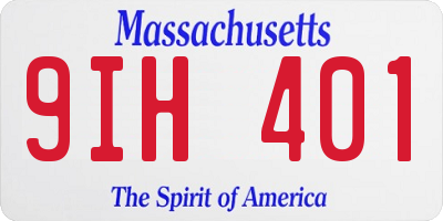 MA license plate 9IH401