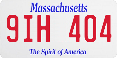 MA license plate 9IH404