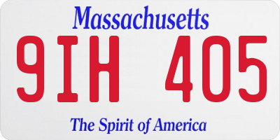 MA license plate 9IH405