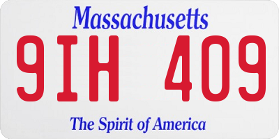 MA license plate 9IH409