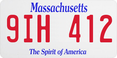 MA license plate 9IH412