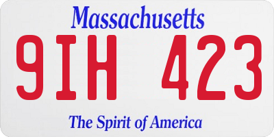 MA license plate 9IH423