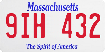MA license plate 9IH432