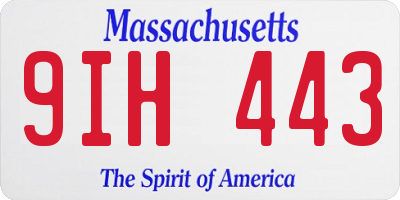 MA license plate 9IH443